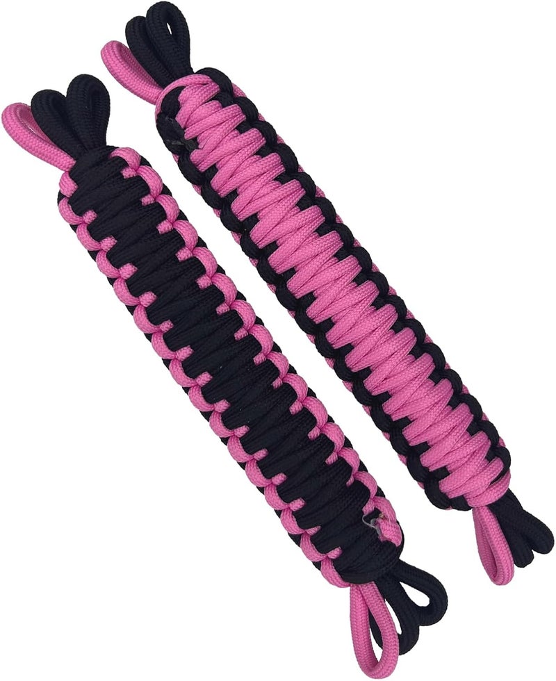KIXILO Door Limiting Straps for 1987-2023 Wrangler CJ YJ TJ JK JL & Gladiator JT Truck Retractable High Toughness Swing Limiter Replacement Parts 2 Pack (Black/Pink) - Image 1